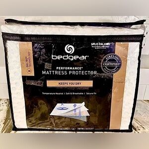 NEW Bedgear Dri-Tec 5.1 Cal-King Performance Mattress Protector Split w/bag